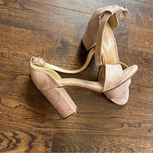 Pink Snake Heeled Sandals - Picture 2 of 4